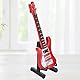 Mini-E-Bass-Gitarren-Modell, Miniatur-E-Gitarre aus Holz mit Ständer, Musik-Ornament, Miniatur-Puppenhaus-Modell, Simulation Bass-Modell, Musikinstrument-Ornamente (Rot)