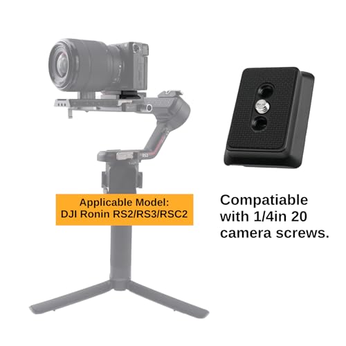 Image of Camera Quick Release Plate, Aluminum Alloy Quick Release Plate Tripod Ball Head Base Camera Stabilizer Accessories Replacement Fit Compatiable for DJI Ronin Rsc2 Rs2 Rs3 Stabilizer