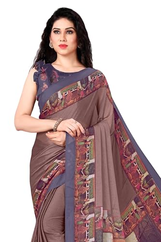 Image of MIRCHI FASHION Saree for Woman Chiffon Kalamkari Design | Professional Office Wear Lightweight Sari for All-Day Comfort with Blouse (Available in 15 Colors)