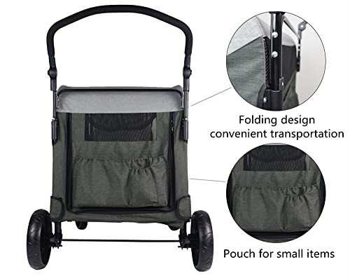 Totoro ball 4 Wheel Dog Stroller for Large or 2 Dogs for Jogger Wagon Foldable Travel Carriage Can Easily Walk in/Out Up… - Image 5