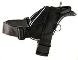 Dean and Tyler DT Dog Harness, Black With Reflective Trim, Large - Fits Girth Size: 32-Inch to 42-Inch