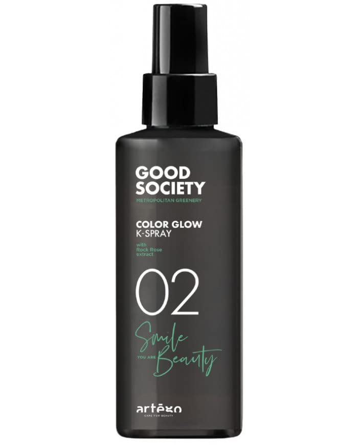 Artego GOOD SOCIETY 02 Color Glow K-Spray 150ml The spray activates the color pigments inside the hair cuticle, maintaining the shine of the color and improving its intensity.