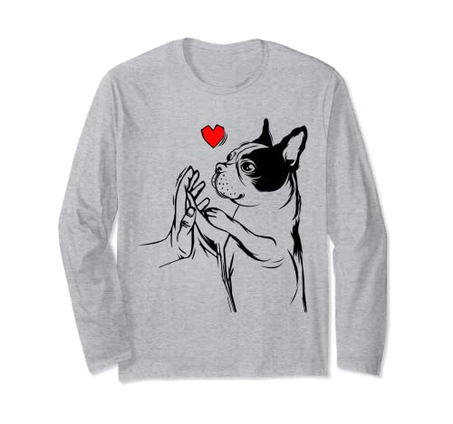 Idea regalo Boston Terrier love mistress cani Maglia a Manica