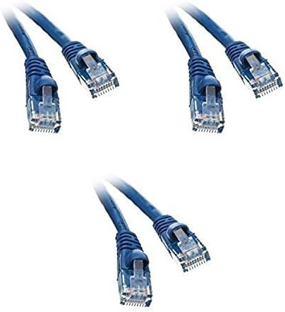 eDragon Cat5e Ethernet Patch Cable, (25 Feet/7.6 Meters), Snagless/Molded Boot, Blue, (3 Pack)
