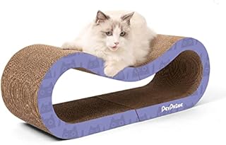 Pet Prime Large Cat Scratcher Lounge - 80 x 22.5 x 24.5cm Cat Scratching Pad Cardboard Cat Lounger Scratching Bed for Large Medium Small Cats