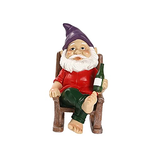 FIYSON Gartenzwerg Statue Ornament, Trinkender Gartenzwerg, Cartoon...