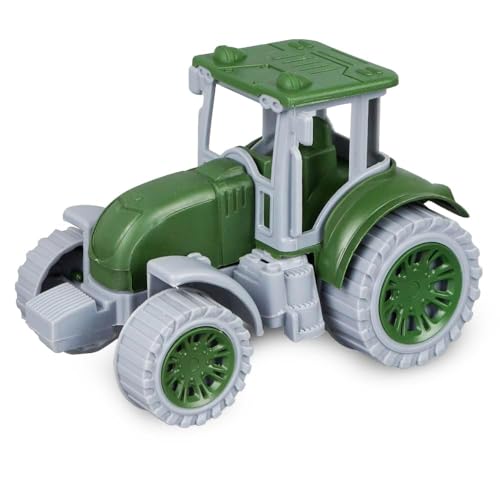 Image of ToyBharat Small Size Friction Powered Tractor Engine is a Realistic Agriculture Vehicle Toy with 4 Wheels, Made of Non-Toxic Plastic. Perfect for Kids, It's Durable, Safe, and Comes in Multicolour.