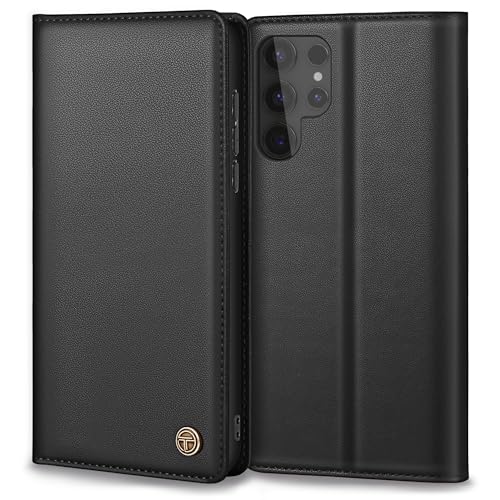 Thorhülle Handyhülle für Samsung Galaxy S24 Ultra 5G Hülle Lederhülle Schutzhülle Tasche für Samsung S24 Ultra Hülle Wallet Kartenfach Standfunktion Flip Case für Galaxy S24 Ultra Klappbar Schwarz