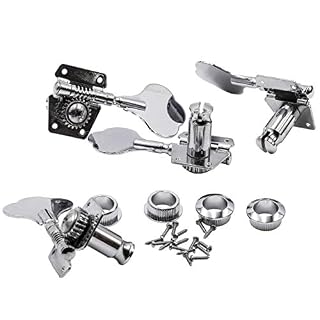 vhbw Chevilles, mécaniques 4L pour guitare, basse – Trou de perce, 18,5 mm, argent/chromé - Les Beatles, Paul McCartney, John Lennon, RIngo Starr, George Harrison
