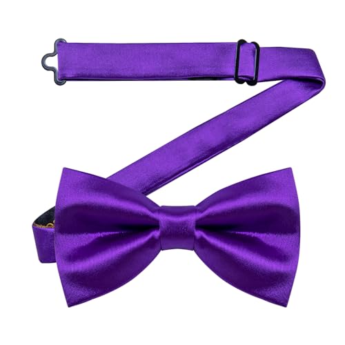 Image of YourTies Bow Ties for Men Pretied Bowties Solid Color Satin Bow Tie Formal Business Tuxedo Wedding Party Prom