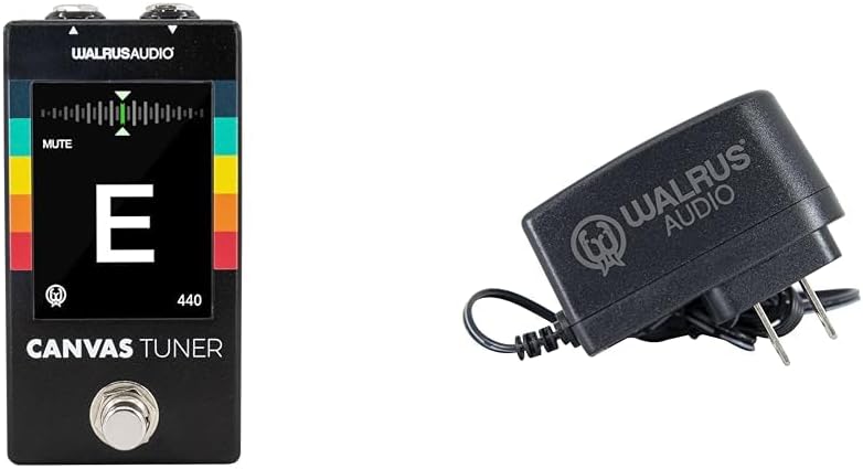 Walrus Audio Guitar Tuner with LCD Display (900-1083) and 9v 500mA Power Supply (600-4011) Pedal Bundle