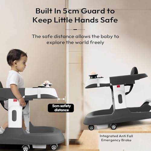 Image of StarAndDaisy Baby Walkers 6-24 Month Boy & Girl /Walker for Baby /Kids 1 Years with Multi Adjustable Height /Multi-Functionne Baby Walker with Music, Toy Tray & Anti-Rollover (Grey)