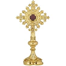 Autom Religious Ornate Brass Monstrance Reliquary Box, 13 Inch