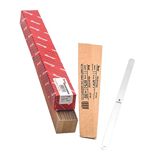 Starrett Stainless Steel Thickness Gage or Feeler Stock with Rounded Ends - Ideal for Carpenters and Home Improvement - 32 Leaves, 12