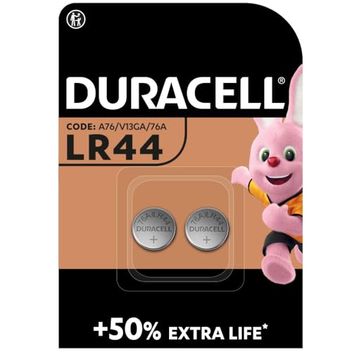 Duracell - LR44 - Pile bouton alcaline spéciale 1,5 V, pack de 2 (76A / A76 / V13GA), conçue pour une utilisation dans les jouets, calculatrices et dispositifs de mesure