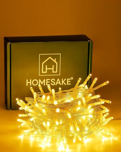 Homesake® 36 Feet Long 40 LED Power Pixel Serial String Light Fairy Lights, Plug Sourced, Home & Outdoor Light for Decoration, Diwali Lights for Decoration Home, Festive Decor (Pack of 1 Warm White)