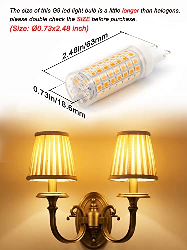 Ziomitus No Flicker G9 Led Bulbs Dimmable 6W Soft Warm White 2700K,40W 50W 60W Halogen Equivalent,Ac120V Dimmable G9 T4 Led Bulb For Chandelier Pendant Ceiling Wall Light,600 Lm,360Deg thumb #1