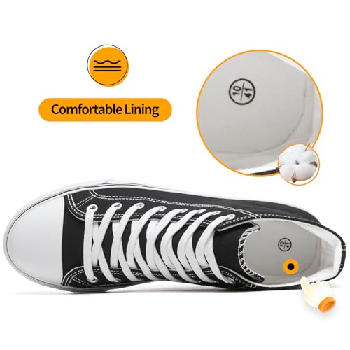 ZGR Men's High Top Canvas Sneakers Lace Up Classic Casual Walking Shoes3