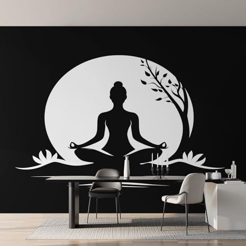 Genérico Papel Pintado Meditación, Papel Pintado pared Dormitorio Yoga Zen, Decoracion pared Salon, Fotomurales Tejido no Tejido, 500 x 350 cm K-MZ&1