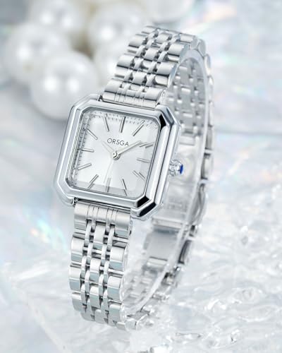 CIVO Armbanduhr Damen Edelstahl Eckig Analog Damenuhr Wasserdicht, Mode Geschenke für Frauen – Bild 3