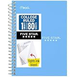 Five Star Spiral Notebook, 1 Subject, College Ruled Paper, 4-3/8' x 7', Small Size...