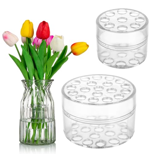 Spiral Ikebana Stem Holder 2PCS Spiral stem Holder for Flowers Spiral DIY Bouquet Twister Flower Arrangement Holder(Transparent Large+Smal)