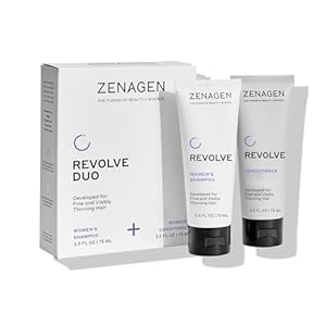 ZENAGEN Revolve Women’s Travel Kit | Shampoo + Conditioner for Fine & Visibly Thin Hair, Promotes Thicker Fuller Hair, Plant-Based Formula, Color-Safe, Vegan