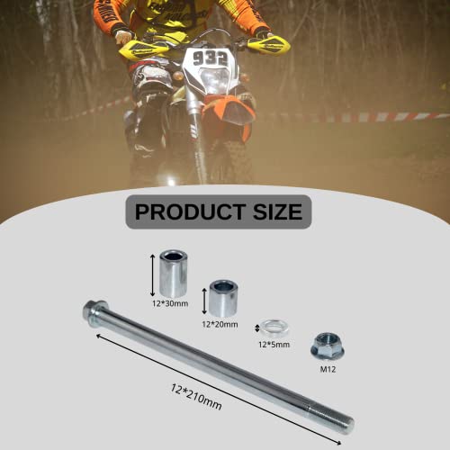 image for SIPARTS 12mm 210mm Front Rear Axle with Bushing 5mm 20mm 30mm Fit for 