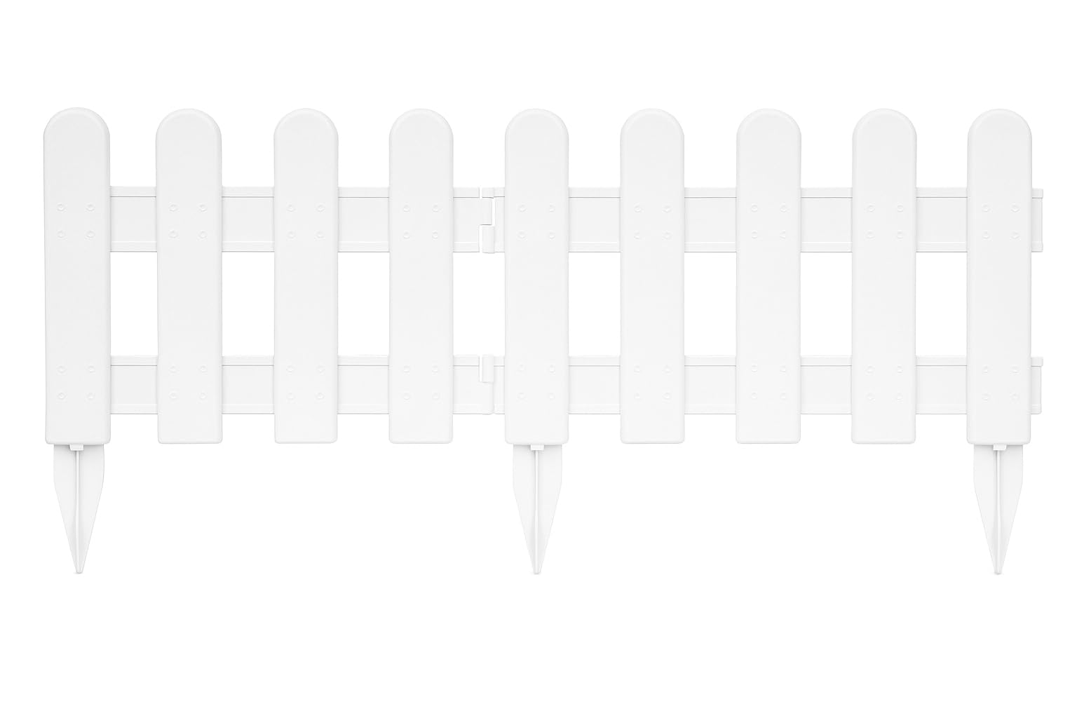 Hopenursery® 5 pcs(7ft Length) Garden Picket Fence 8inch Tall+4inch sipkes|White Durable Virgin Plastic Partition Fence for Home and Garden Decor|Indoor and Outdoor Boundry Use Set of 5 pcs - Image 3 thumbnail