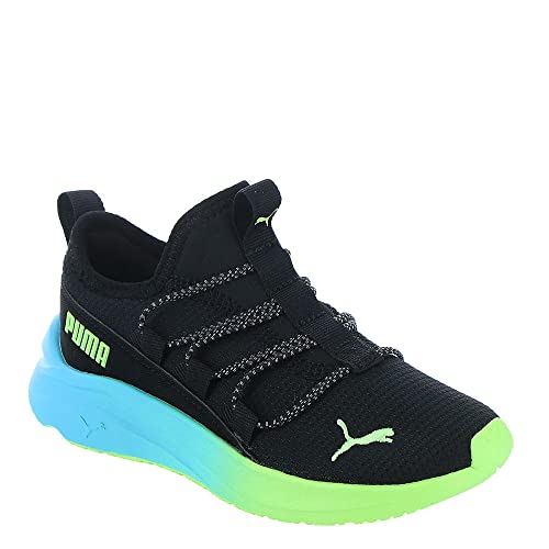 Image of PUMA Softride One4All Fade PS Boys ToddlerYouth Slip On 125 M US Little Kid BlackLimeAqua