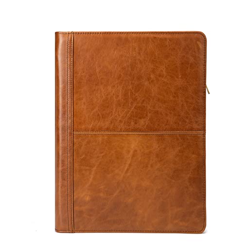 Geslun Leather Portfolio 3 Ring Binder for 8.5 x...