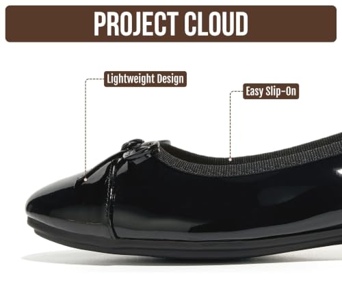 Image of Project Cloud Ballet Flats for Women Shoes - Genuine Leather Insole and Lightweight Mary Jane Flats - Non-Slip and Comfortable Womens Shoes