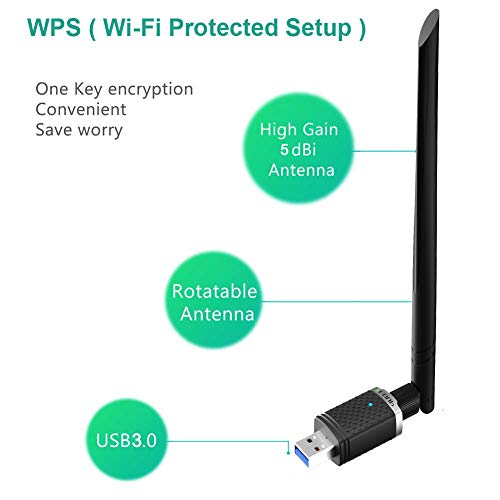 Edup Usb 3.0 Wi-Fi Adapter Ac1300Mbps Wifi Dongle 802.11 Ac Wireless Network Adapter With Dual Band 2.4Ghz/ 5.8Ghz 5Dbi Antenna For Desktop Windows Xp/Vista / 7/8.1/10 / Mac 10. 6-10.14. 6 #TOP4