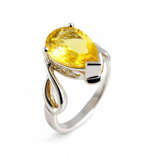 Bagues cocktail citrine en argent sterling 925, le cadeau de créateur idéal