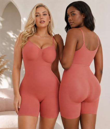 Image of SHAPERX Shapewear for Women Tummy Control Bodysuit Mid Thigh Body Shaper Shorts for a Lifted Look