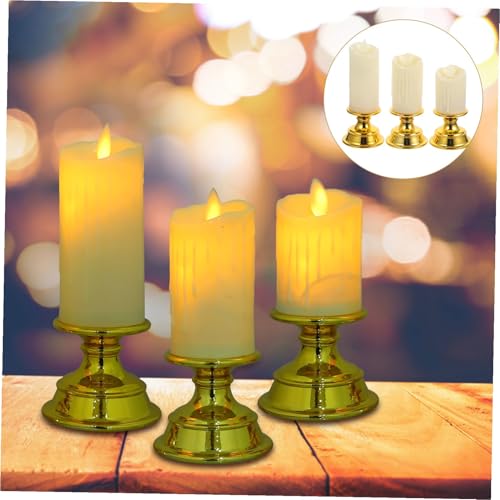 Velas cónicas parpadeantes doradas para decorar la mesa en el Día de San Valentín 6