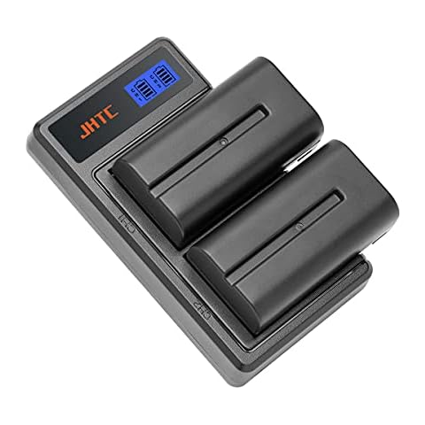 JHTC NP-F550 Battery Replacement 2900mAh and Dual LED USB F550 Charger Compatible with Sony NP-F970,F960,F750,F770,F530,F330,F570, CCD-SC55,TR516,TR716,TR818,TR917 Digital Cameras Cover