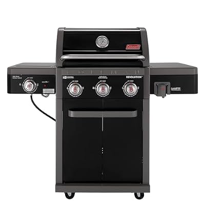 Coleman Revolution 3-Burner Gas Grill with Side Burner, Convertible Propane to Natural Gas, 45,000 + 13,000 BTU, 650 sq in, Outdoor BBQ Grill