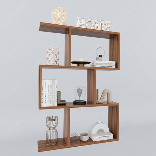 Image of homeeasy Wooden Wall Shelves - 4-Tier Floating Shelf | Stylish Storage for Living Room, Study, Office & Kitchen | Perfect for Home Decor & Book Display (WS4)(78x12.5x56)