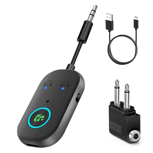 Bluetooth Transmitter Empf&auml;nger,Bluetooth 5.3 Adapter 2 in 1 Blue-Tooth Sender Klinke,Blue-Tooth Splitter f&uuml;r 2 Kopfh&ouml;rer wie Airpods,Bluetoo th Adapter Klinke 3,5 f&uuml;r Kopfh&ouml;rer,Auto, Audio System,TV