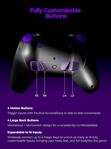 Image of leadjoy Xeno Plus Wireless Game Controller, TMR Joysticks, Hall Effect & Tactile Dual Triggers Gaming Controller, Smart Charging Dock, 4 Back Paddles, 1000Hz Polling Rate, for Nintendo Switch /Switch 2, PC, Android & iOS