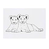 Azeeda 'Lion Cubs' Temporary Tattoo - Water Resistant, Skin-Safe, Non-Toxic Transfer (TO00041004)
