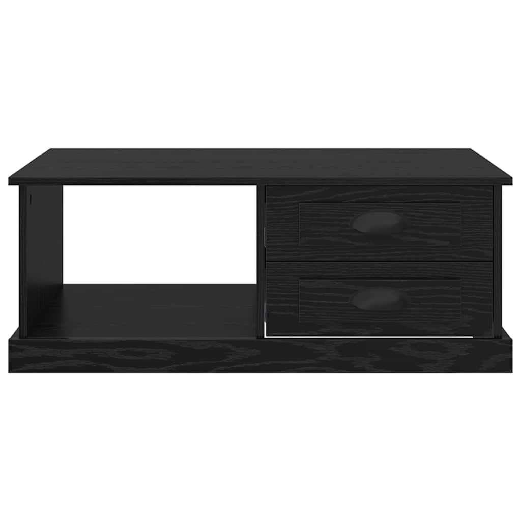 Couchtisch Schwarz Eichen-Optik aus Holzwerkstoff 90 x 50 x 35 cm mit Schublade Regalboden Stauraum für Wohnzimmer Sofa Lounge Beistelltisch Ablagefach