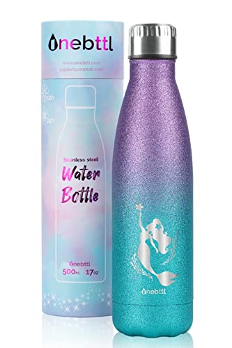 Onebttl Sirena Botella Agua sin bpa niños Acero Inoxidable, Cosas de Sirena para niñas...