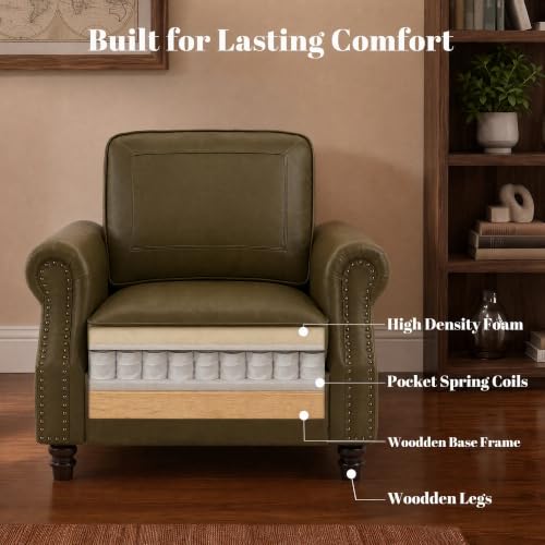 Image of Kingfun Vintage Faux Leather Sofa