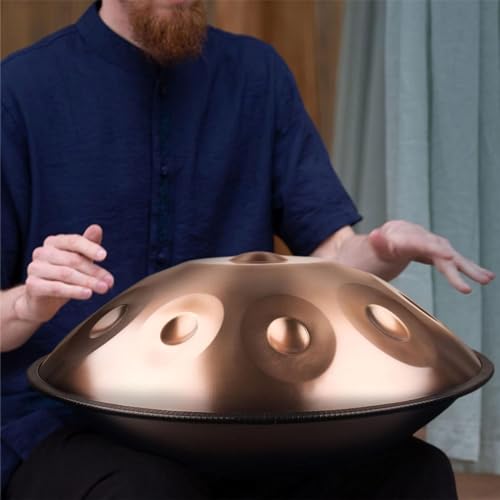 Handpan Steel 10 Notas 22 pulgadas Oro con Bolsa y Palillos miniatura 2