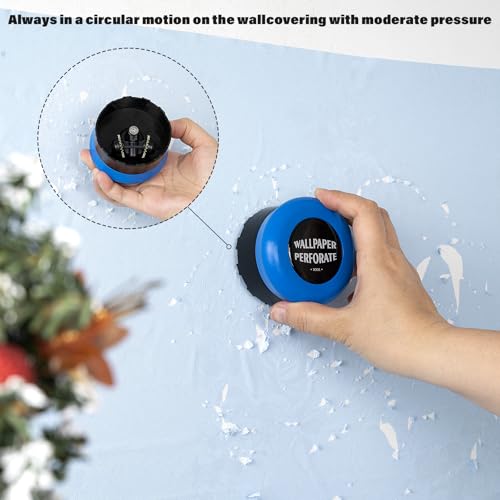 Image of Wallpaper Remove Tool Set With Perforating Scoring Tool,Spray Bottle,4 inch Razor Blade Scraper Sticker Remover to Peel Contact Paper Vinyl Backsplash Window Film Wallpaper Adhesive