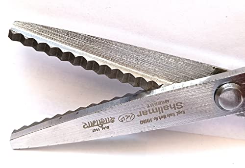 Image of Shalimar Brand 8 inch Inches Zig Zag Scissor for Cloth Cutting Tailoring Work Mild Steel, Rubber Coated Ergonomic Handle ,Ultra-Sharp Professional Peaking Shears for Sewing, Craft, Dressmaking, Fabrics Art and Craft