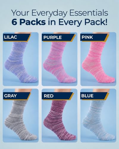 Image of Pembrook Bamboo Viscose Diabetic Socks for Women & Men - 6 Pairs Ankle Socks for Swollen Feet | Neuropathy Socks