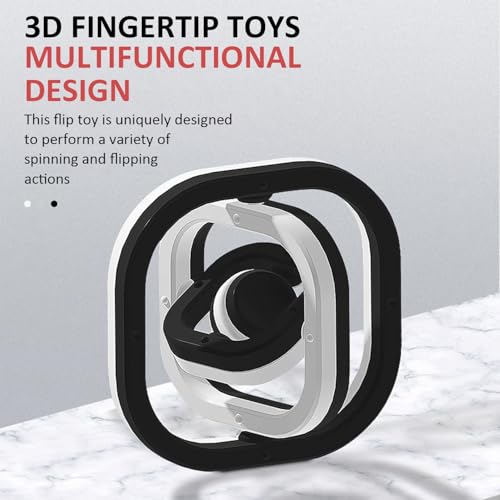 2 Stück Flip-Spielzeug, Fingerspitzenspielzeug Für Kinder, Schwarz-Weißes 3D-Spielzeug Für Erwachsene, Dekompressionsspielzeug, Rotierendes Dekompressionsspielzeug